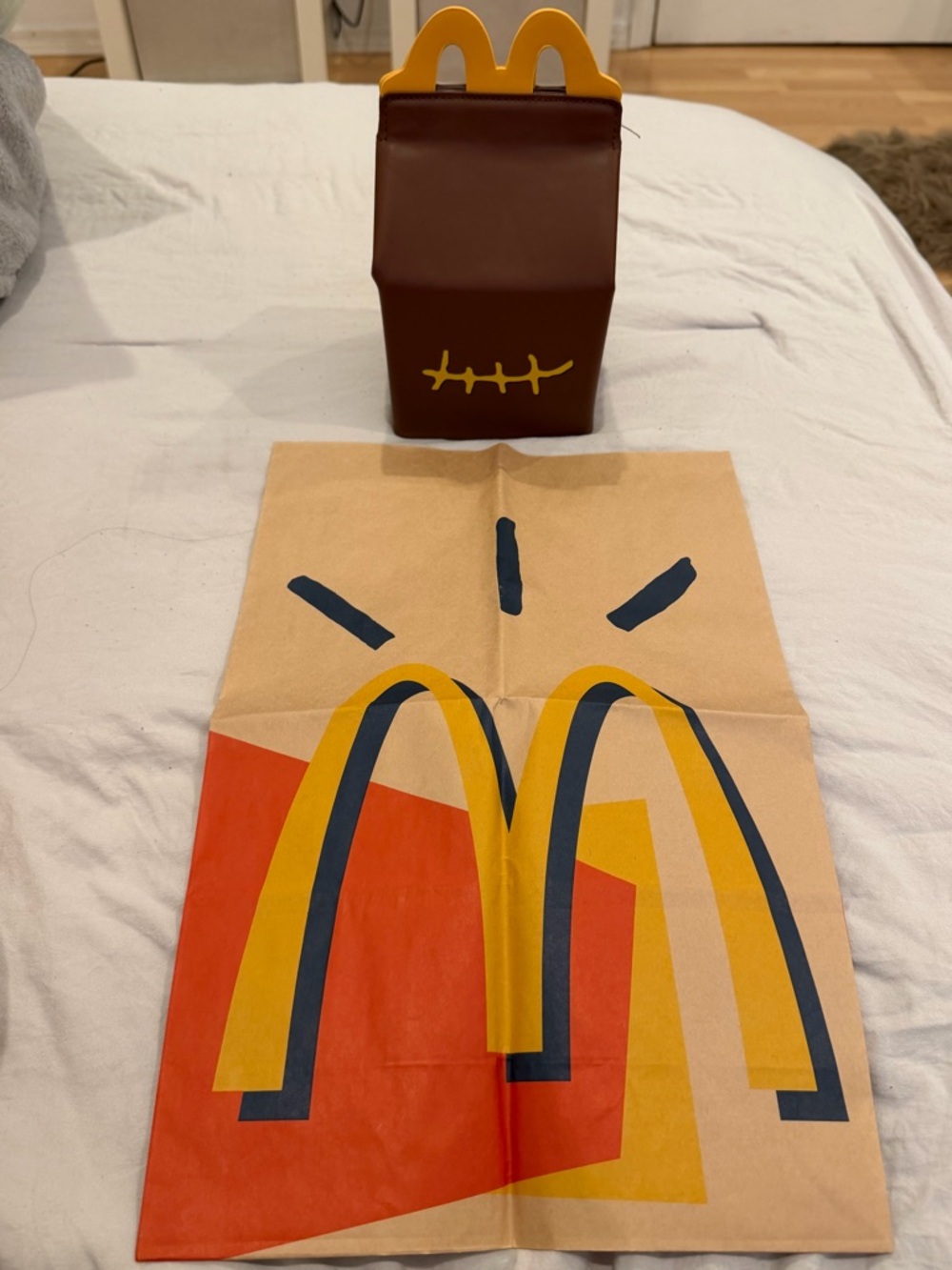 McDonald's Yellow and Navy Graphic Tote with Red and Tan Accents